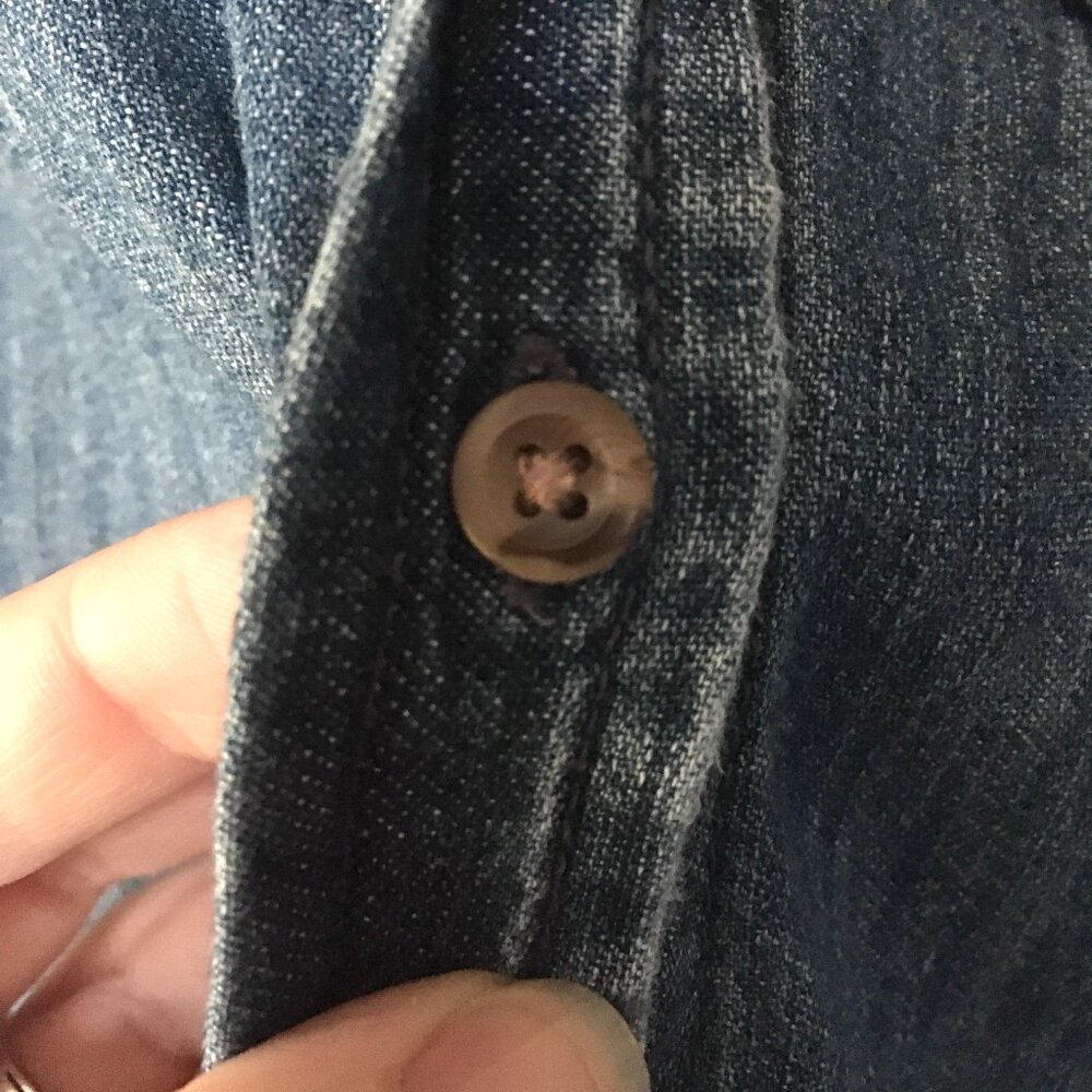 Denim Button Down Cotton Overshirt | XS - Picture 4 of 7